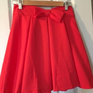 Red Mini Skirt with Bow